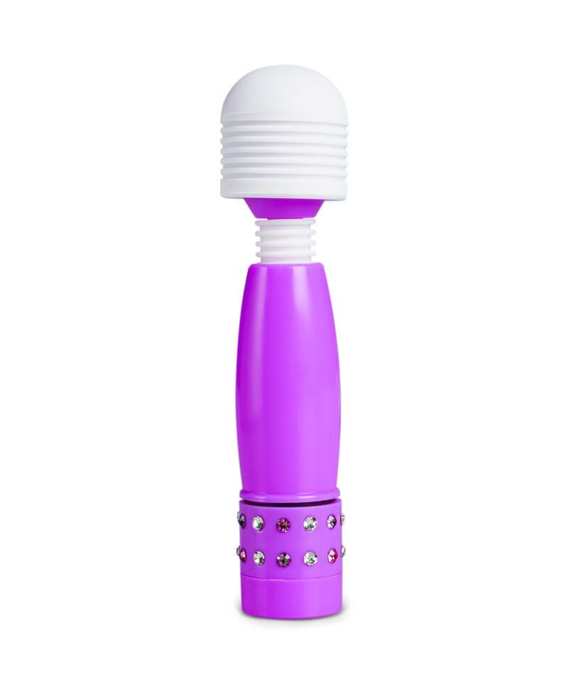 Purple Mini Wand Massager with Diamonds