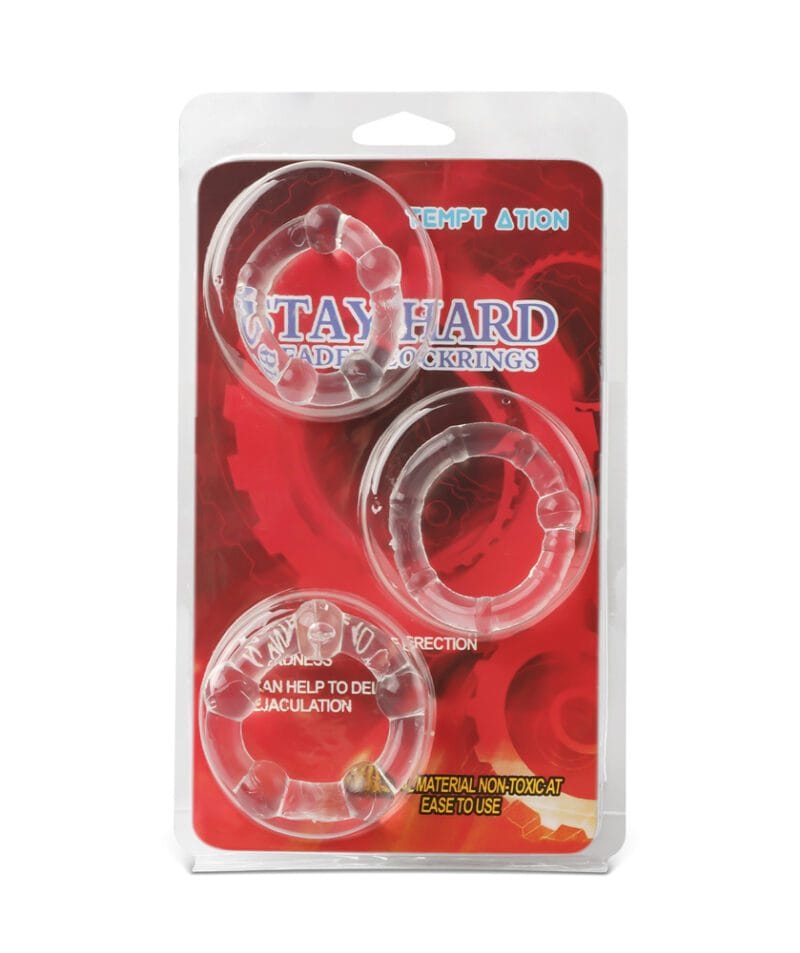 Stay Hard Enhancer Rings (Clear, 3 pack)